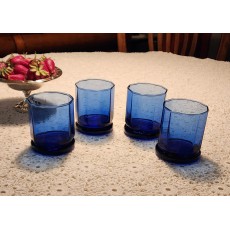 Set of 4 Anchor Hocking Cobalt Blue Essex Paneled Short Rocks Glasses Set of 4 Anchor Hocking Cobalt Blue Essex Paneled Short Rocks Glasses