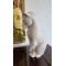 Vintage Crowning Touch White Bisque Porcelain Cat Figurine