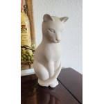 Vintage Crowning Touch White Bisque Porcelain Cat Figurine